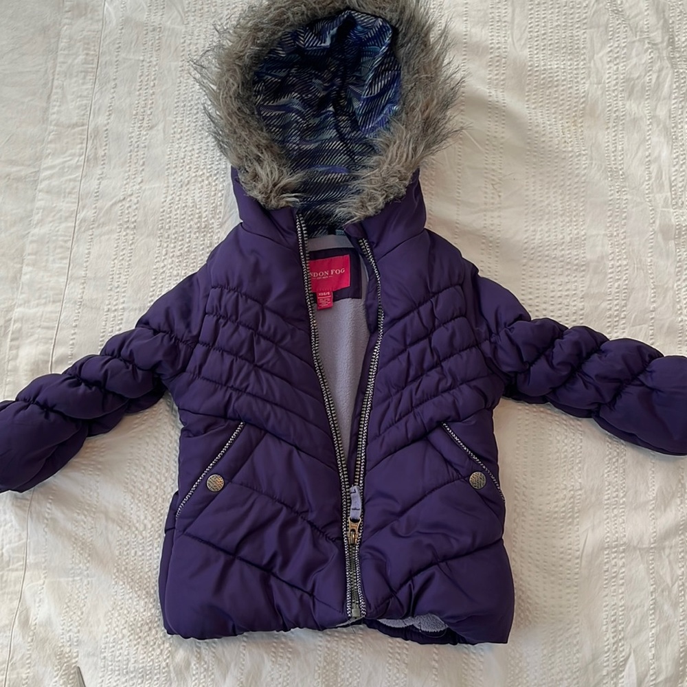 Girls XS 4/5 London Fog Winter Puffer Coat Jacket EUC